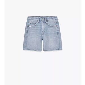 NWT ZARA TRF Mid Ride Denim Shorts - 25 (0) - Light Blue NEW VIRAL